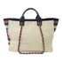 CHANEL CC SHW Deauville Tote 2 Way Shoulder Bag Handbag Canvas Beige/Blue/Red