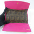 FENDI GHW Long Wallet PVC Coated Canvas Brown Pink