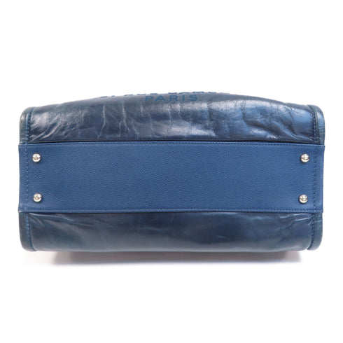 CHANEL CC SHW Totebag Calfskin Leather Blue