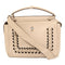 FENDI SHW Dotcom 2 Way Shoulder Bag Handbag Calfskin Leather Beige