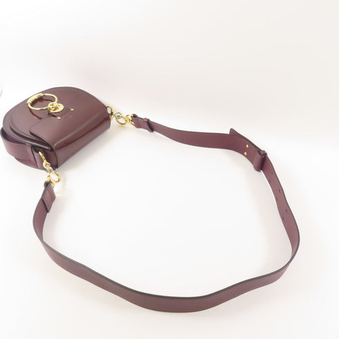 Chloe GHW Tess Bag 2 Way Shoulder Bag Calfskin Leather Brown