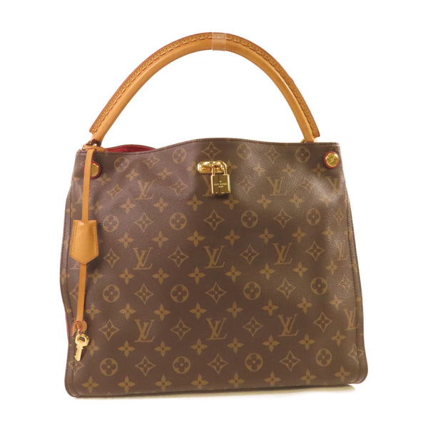 LOUIS VUITTON LV GHW Gaia Shoulder Bag M41620 Monogram Brown Red
