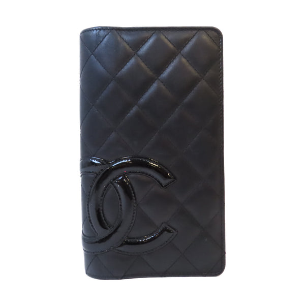 CHANEL CC SHW Cambon Long Wallet Calfskin Leather Black