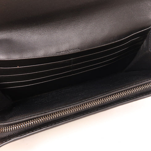 BOTTEGA VENETA BV Long Wallet Intrecciato Leather Black