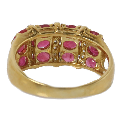 JEWELRY Ruby/Diamond Ring 18K Yellow Gold US#7
