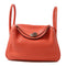HERMES PHW Lindy 26 2 Way Bag Clemence Leather Rouge Tomate Red