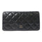 CHANEL Quilted CC SHW Long Wallet Calfskin Leather Black