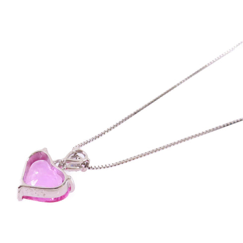 FINE JEWELRY 2.70ct Pink Sapphire 0.20ct Diamond Necklace PT850 Platinum