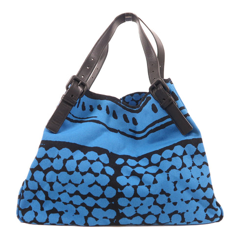 BOTTEGA VENETA BV Shoulder Tote Shoulder Bag Canvas Blue/Black
