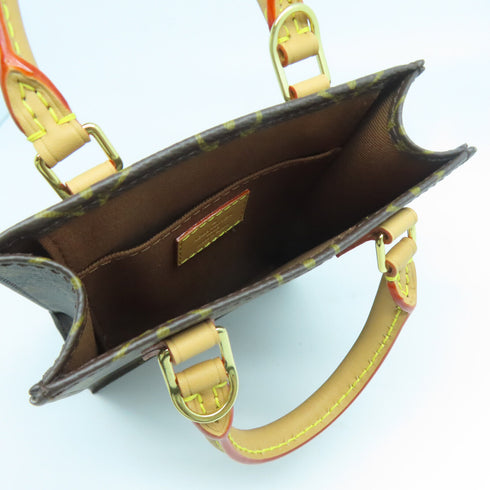 LOUIS VUITTON LV GHW Petit Sac Plat 2 Way Shoulder Bag Monogram Brown