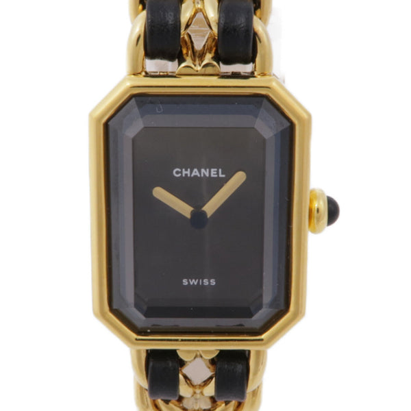 CHANEL CC Premiere L H0001 Quartz Watch Gold Plated/Leather Belt