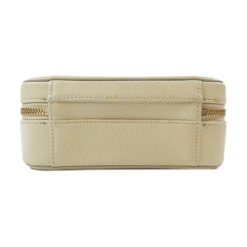 CHANEL CC GHW Vanity Case Shoulder Bag A93342 Caviar Leather White
