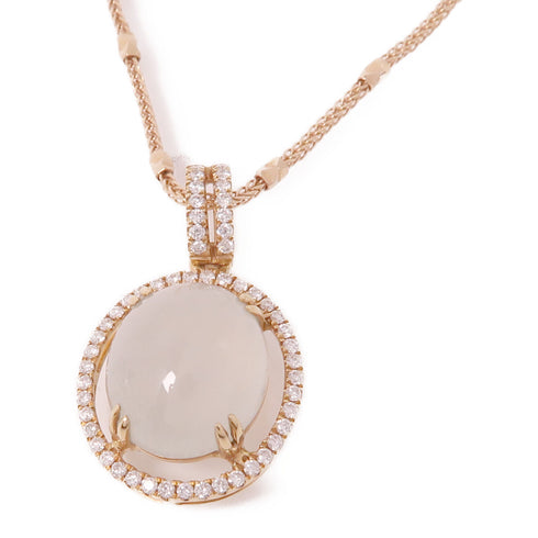 JEWELRY Jade Diamond Necklace 18K Yellow Pink Gold