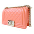 CHANEL Quilted CC GHW Chain Shoulder Bag Calfskin Leather Pink v2
