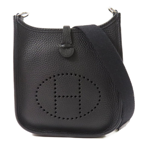HERMES PHW Evelyne TPM Shoulder Bag Clemence Leather Black v1