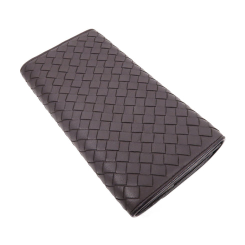 BOTTEGA VENETA BV Bifold Long Wallet Intrecciato Leather Brown