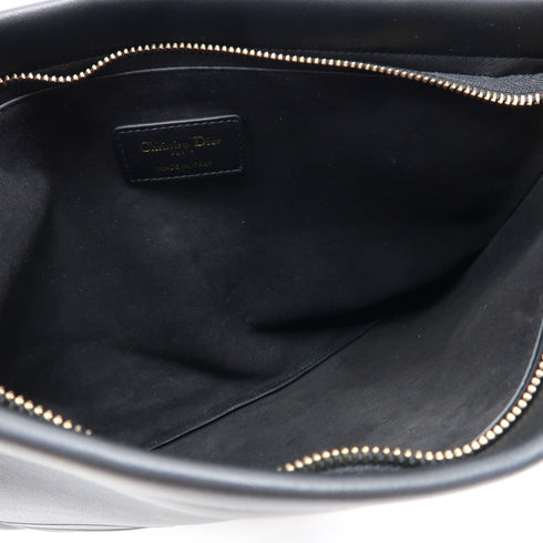 Christian Dior CD GHW Clutch Calfskin Leather Black