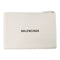 BALENCIAGA SHW Clutch Bag Calfskin Leather White