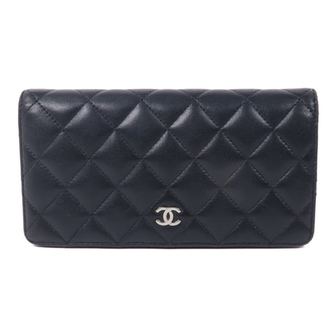 CHANEL CC SHW Long Wallet Lambskin Leather