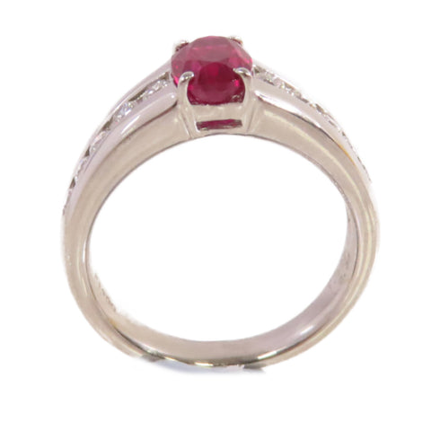 FINE JEWELRY 1.177ct Ruby 0.35ct Diamond Ring PT900 Platinum US#5.25