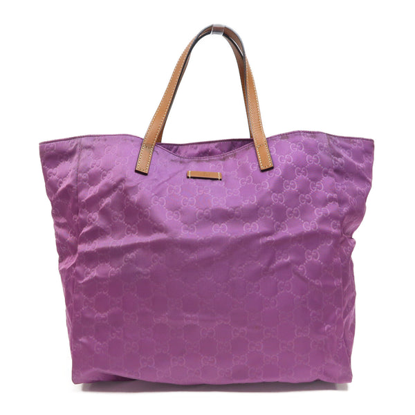 GUCCI GG SHW Tote Bag Handbag 282439 Nylon Purple