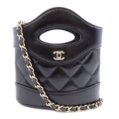 CHANEL Quilted CC GHW Chain Shoulder Bag AP3924 Lambskin Leather Black
