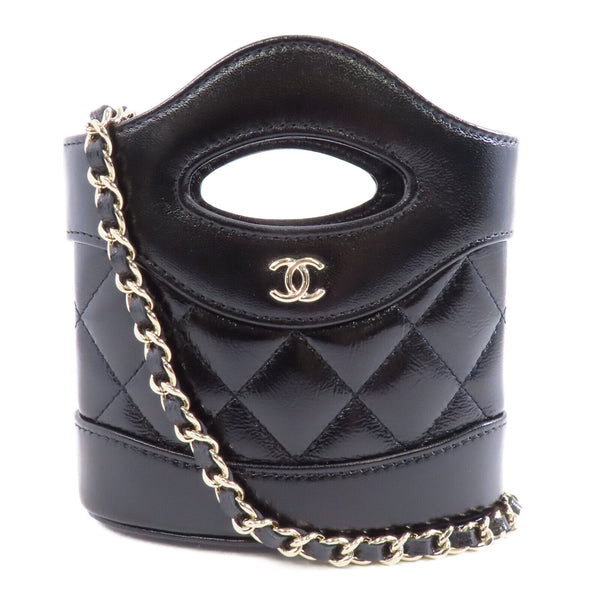 CHANEL Quilted CC GHW Chain Shoulder Bag AP3924 Lambskin Leather Black