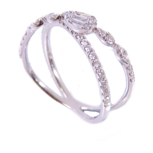 Jewelry 0.07ct/0.35ct Diamond Ring US#5.75 18K Rose Gold