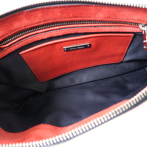 Miu Miu SHW Vitello Soft Clutch RP0409 Lambskin Leather Red/White/Pink