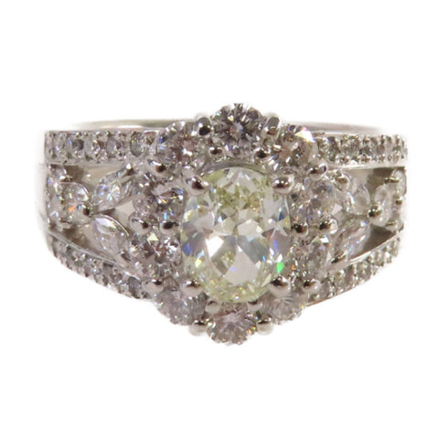 Fine Jewelry 1.17ct/0.806ct Diamond Ring US#8.75 PT900 Platinum
