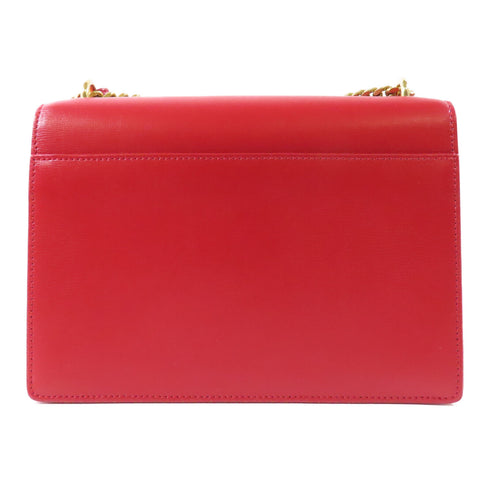 SAINT LAURENT YSL GHW Chain Shoulder Bag 442906 Calfskin Leather Red