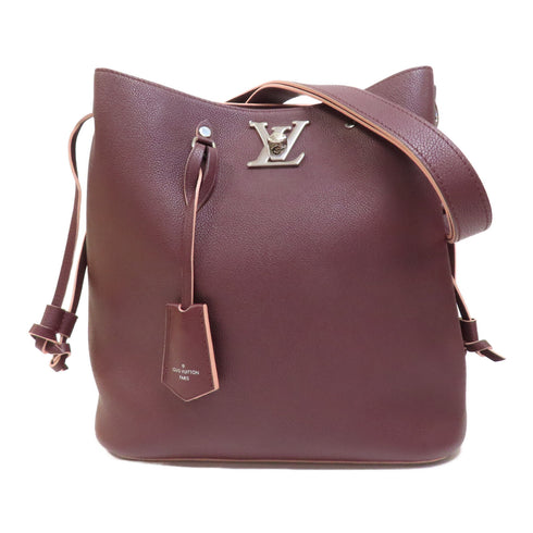 LOUIS VUITTON LV SHW Lockme Bucket Shoulder Bag M54680 Calfskin Leather Purple