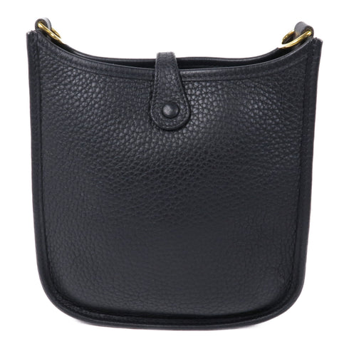 HERMES GHW Evelyne TPM Shoulder Bag Clemence Leather Black v1