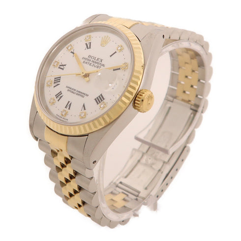 ROLEX Datejust Automatic Watch 16233G 18K Yellow Gold/Stainless Steel White