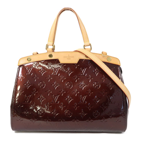 LOUIS VUITTON LV GHW Brea MM 2 Way Shoulder Hand Bag M91619 Vernis Red