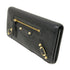 BALENCIAGA GHW Long Wallet 163471 Leather Black