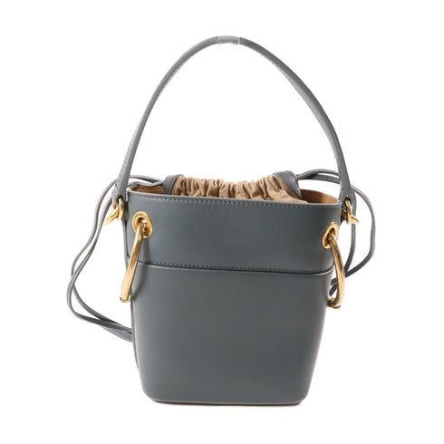 Chloe GHW Bucket Bag 2 Way Shoulder Calfskin Leather Dark Turquoise