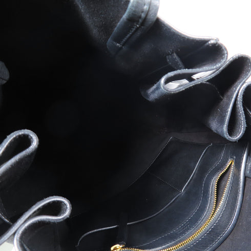 CELINE Shoulder Tote Bag Calfskin Leather Black