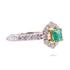 FINE JEWELRY 0.28ct Emerald 0.48ct Diamond Ring 18K White Gold US#6.75