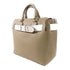 BURBERRY GHW 2 Way Bag Calfskin Leather Gray