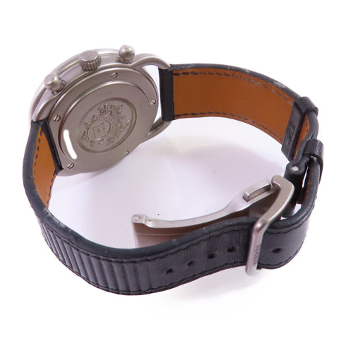 HERMES Arceau Chrono Titane Automatic Watch Leather Belt Titanium Black