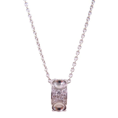 LOUIS VUITTON LV Diamond Empreinte Necklace CI8402 18K White Gold