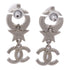 CHANEL CC Earrings Accessories Metal/PVC Silver