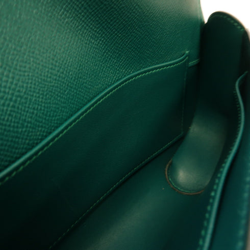 HERMES PHW Cherche Midi 22 Clutch Bag Epsom Leather Malachite