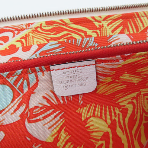 HERMES PHW Silk In Classic Long Wallet Evercolor Leather White