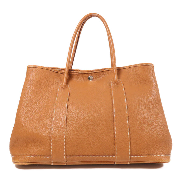 HERMES PHW Garden Party PM Tote Bag Negonda Leather Gold v1