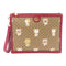 GUCCI GG GHW Gucci x Doraemon Clutch Bag 654503 Coated Canvas Brown Red