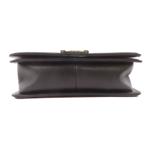 CHANEL CC Boy Chanel 25 Chain Shoulder Bag Calfskin Leather Black