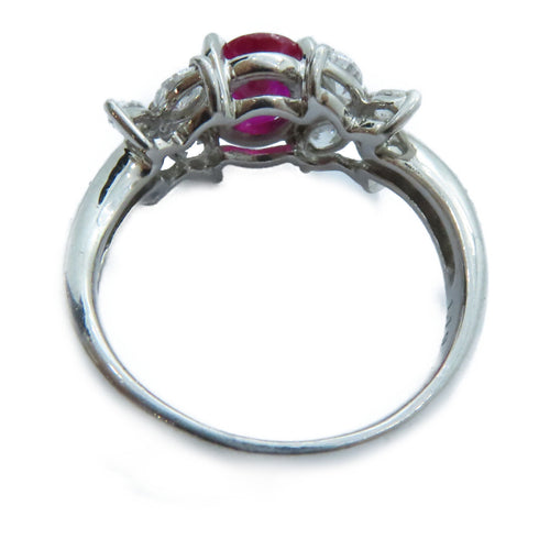 FINE JEWELRY 1.19ct Ruby 0.75ct Diamond Ring US#7 PT900 Platinum