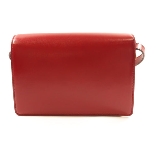 GUCCI GG GHW Shoulder Bag 589474 Calfskin Leather Red